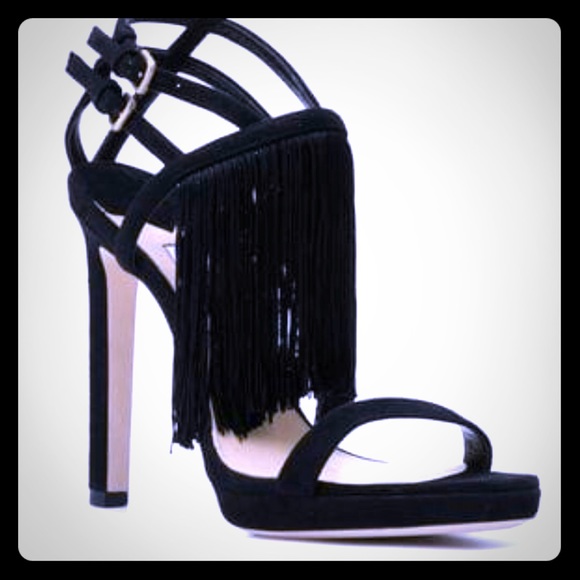 HP⭐️ JIMMY CHOO 120cm heel fringe sandals - Picture 1 of 7
